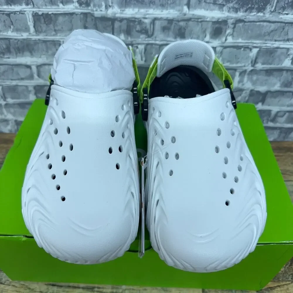 Crocs Echo II Moon Burst Clog White Green Orange Mens Size 10 / Womens 12 New